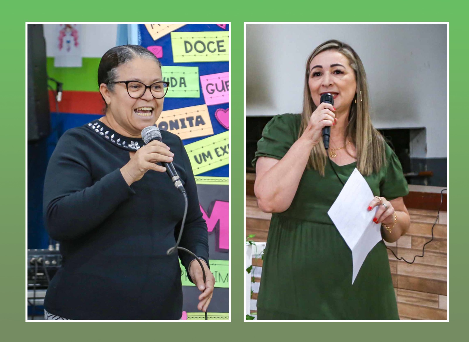 Da esq. para a dir. – professoras eleitas Maria Sônia Gomes da Cruz e Ana Lucia Pontes - Foto: Arquivo/Prefeitura de Batayporã